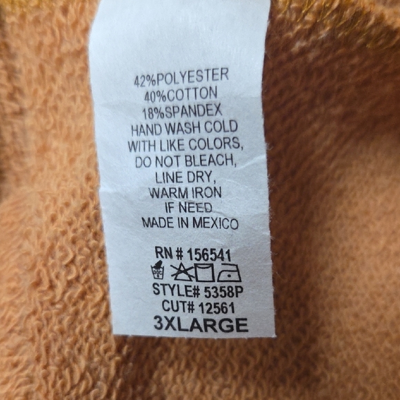 Chic Soul Ruffled Rust Orange Sweatshirt 3x - Picture 3 of 5